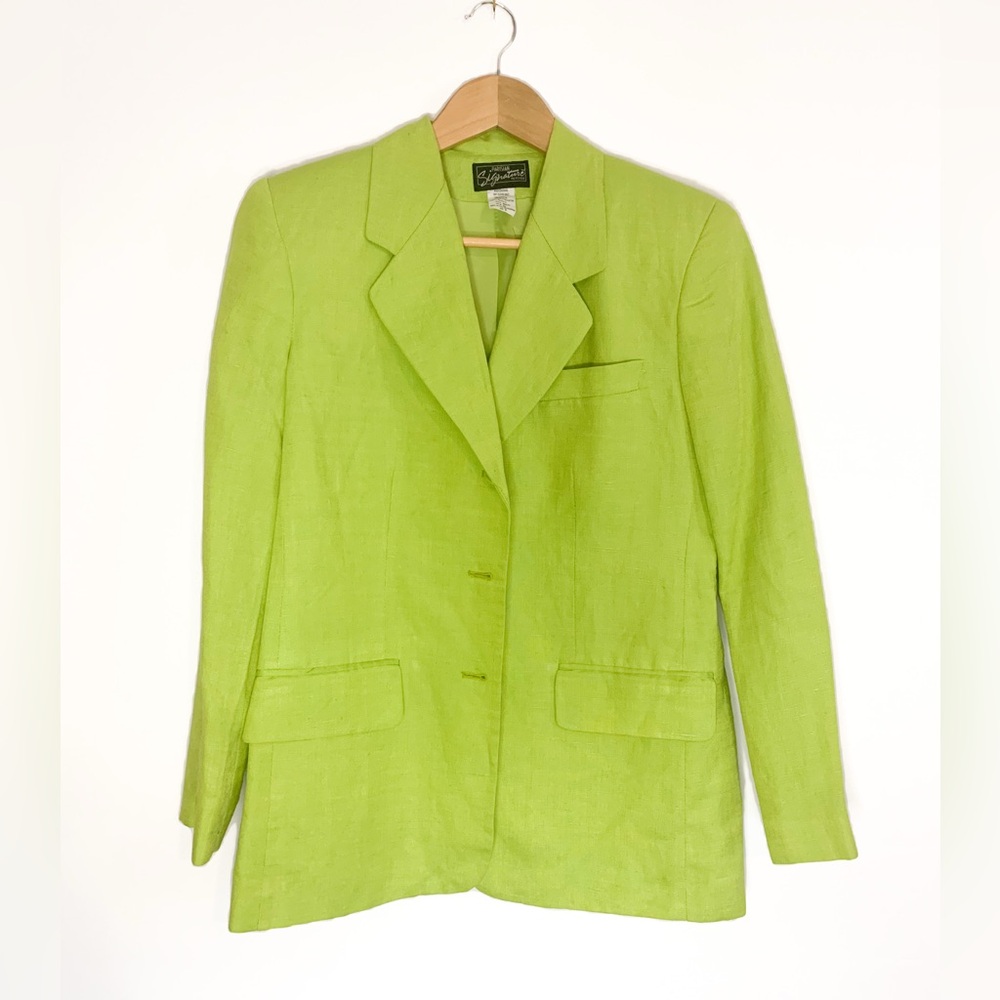 Bright Green Linen Blazer